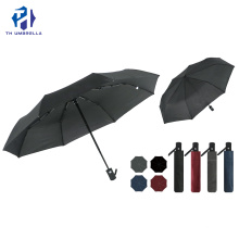 Automatic Pure Color 3 Folding Umbrella with Logo Prints